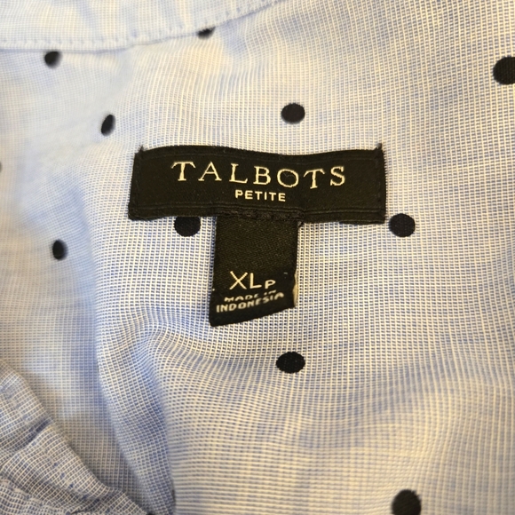 Talbots Cotton Feminine Popover-Dot Top Feminine Cottage Preppy Core Size: XL/P - Picture 8 of 12